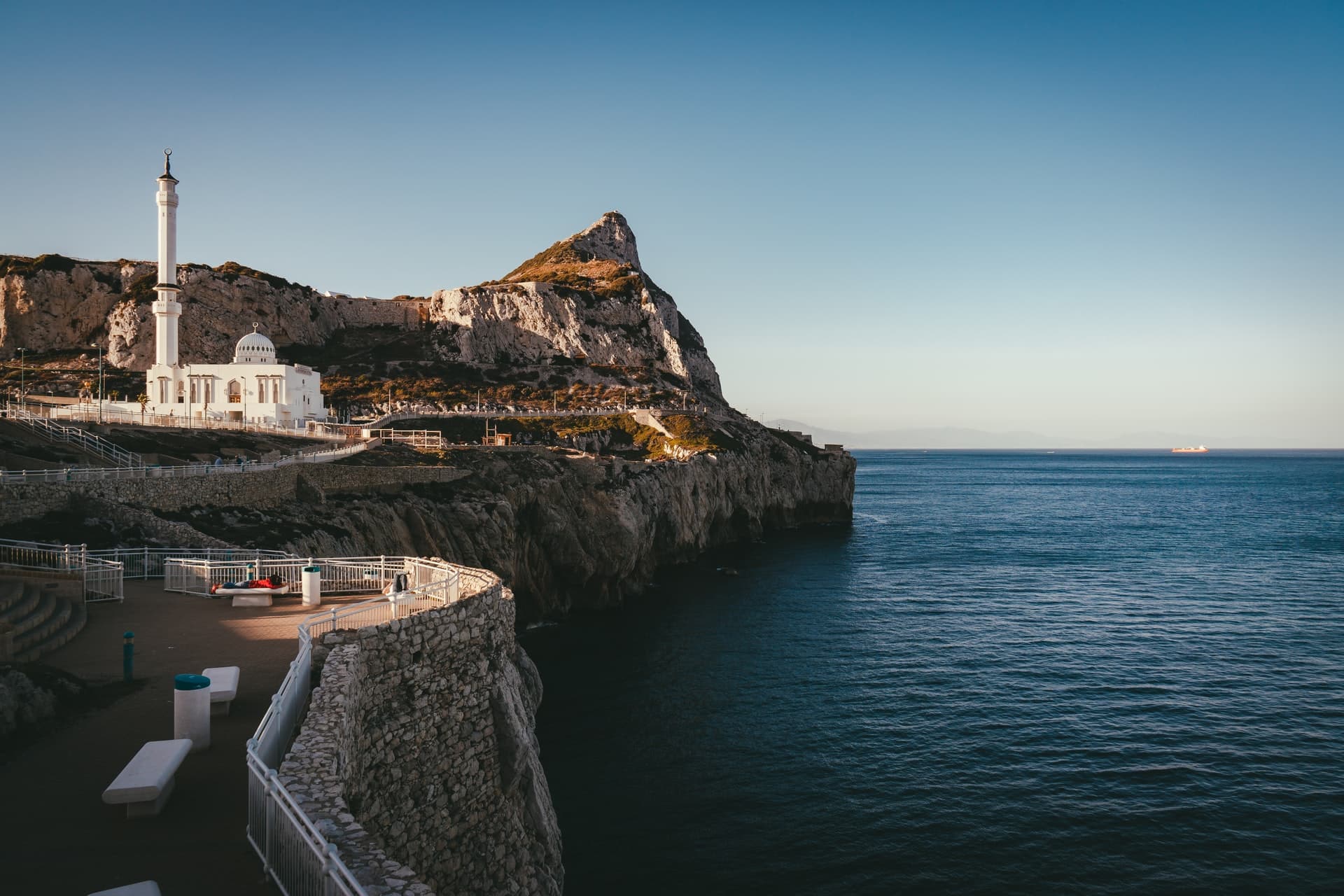 Europa Point and the Rock of Gibraltar at sunset